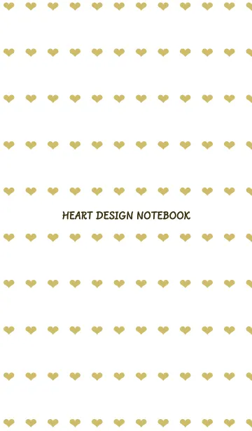 [LINE着せ替え] ハート柄ノート/カフェモカ/ホワイトの画像1