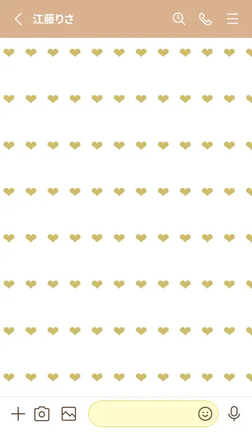 [LINE着せ替え] ハート柄ノート/カフェモカ/ホワイトの画像3