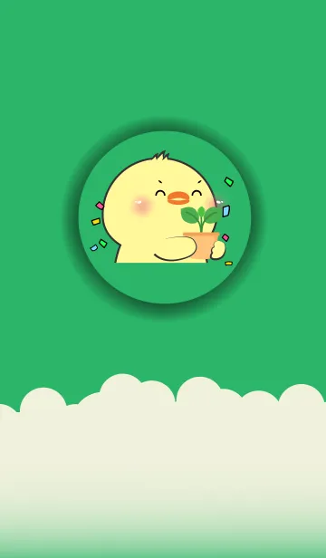 [LINE着せ替え] Simple Chick Love Green Color (JP)の画像1