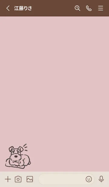 [LINE着せ替え] 落書きワンコ -シュナウザー- ピンクグレーの画像2