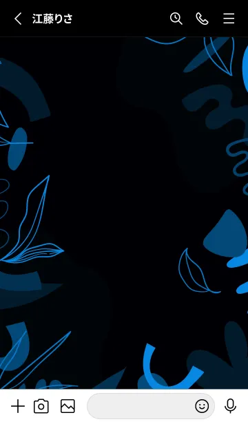 [LINE着せ替え] Abstract Hand Drawn Black Blue 3の画像2