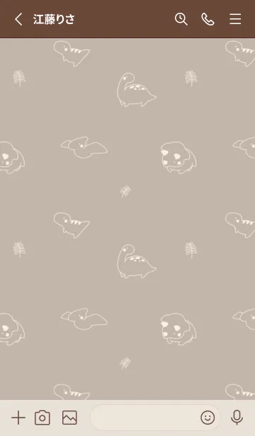 [LINE着せ替え] 小さい恐竜たち モカベージュの画像2