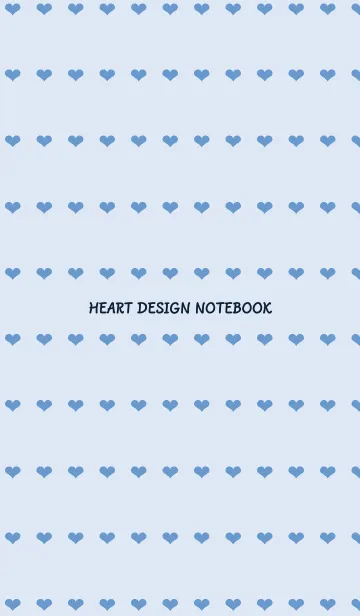 [LINE着せ替え] ハート柄ノート/くすみブルーの画像1