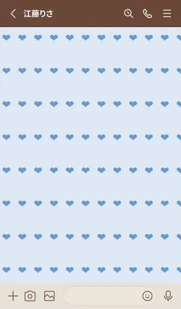 [LINE着せ替え] ハート柄ノート/くすみブルーの画像2