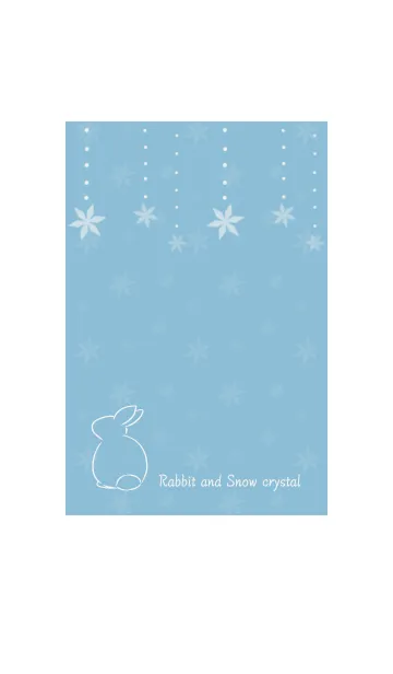 [LINE着せ替え] 兎と雪の結晶 -ブルー-の画像1