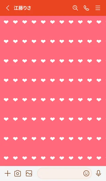 [LINE着せ替え] ホワイトハートのノート/レッドの画像2