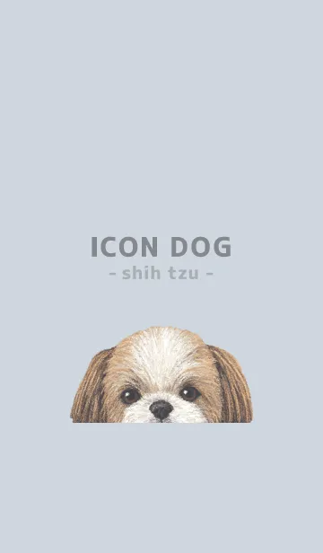 [LINE着せ替え] ICON DOG - シーズー - PASTEL BL/03の画像1