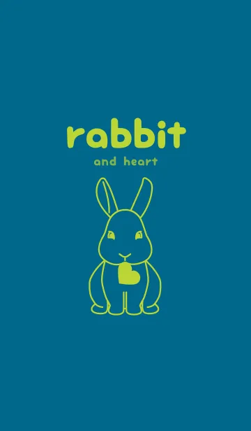 [LINE着せ替え] ウサギとハート (鴨の羽色)の画像1