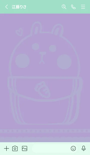 [LINE着せ替え] Pocket cute rabbit J-purple (Gr5)の画像2