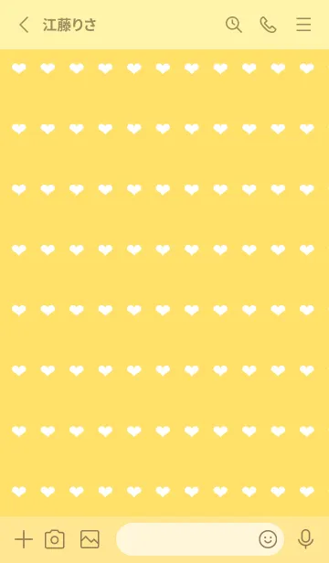 [LINE着せ替え] ホワイトハートのノート/イエローの画像2