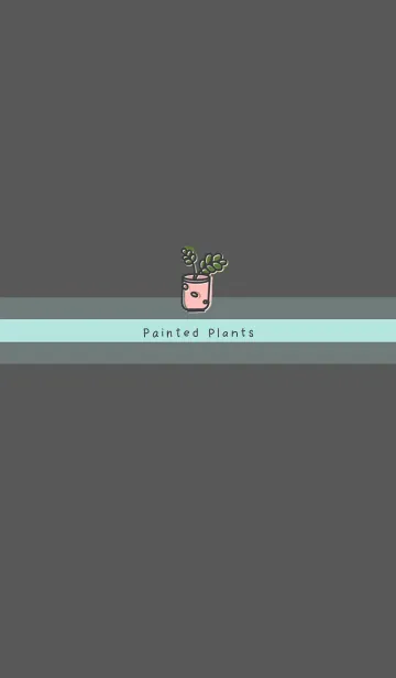 [LINE着せ替え] Painted plants JA-dark gray (Gr8)の画像1