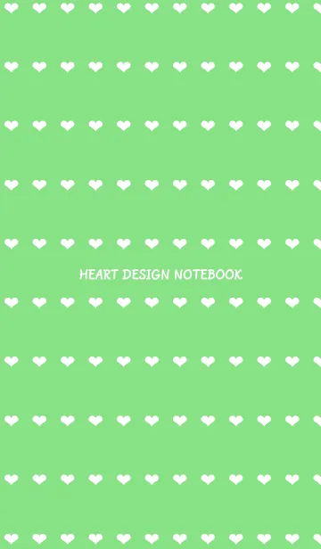 [LINE着せ替え] ホワイトハートのノート/グリーンの画像1