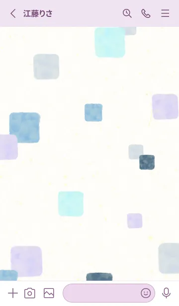 [LINE着せ替え] 水彩 四角 ブルー23の画像2