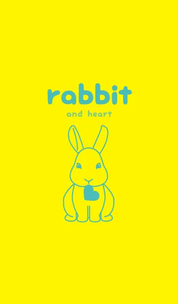 [LINE着せ替え] ウサギとハート (ペールレモン)の画像1