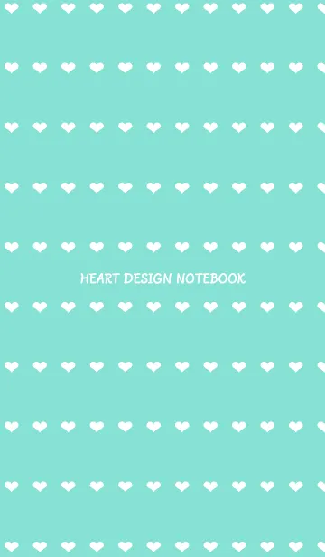 [LINE着せ替え] ホワイトハートのノート/ミントグリーンの画像1