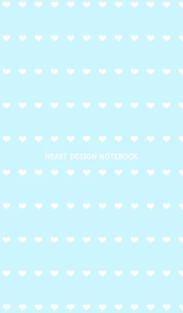 [LINE着せ替え] ホワイトハートのノート/ライトブルーの画像1