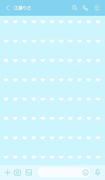 [LINE着せ替え] ホワイトハートのノート/ライトブルーの画像2