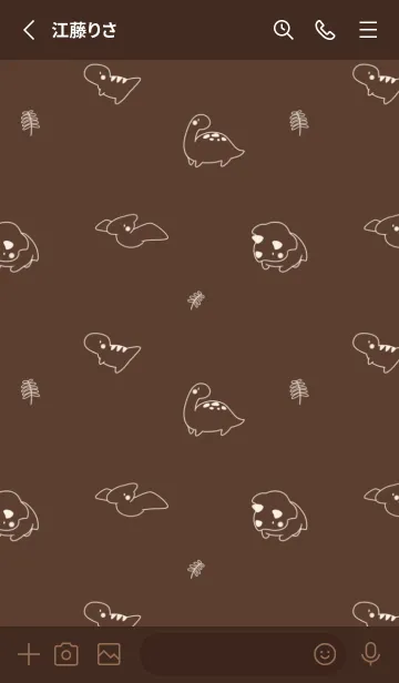 [LINE着せ替え] 小さい恐竜たち ブラウンの画像2