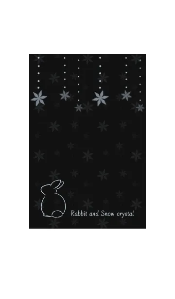 [LINE着せ替え] 兎と雪の結晶 -ブラックブルー-の画像1
