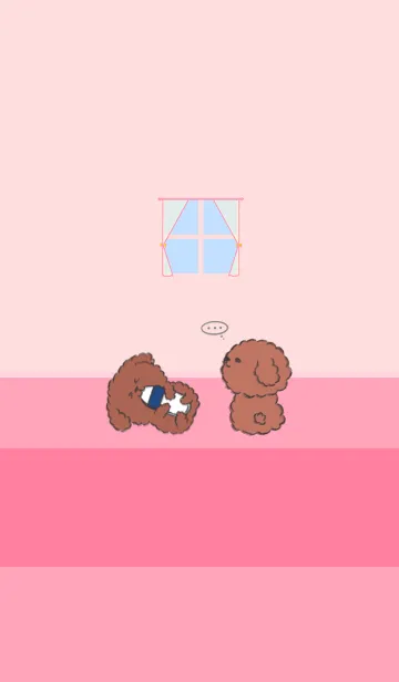 [LINE着せ替え] Naughty Teddy J-light gray red (Pi3)の画像1