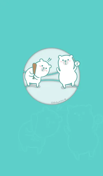 [LINE着せ替え] Here Comes Bears J-LightGray Green(Gr10)の画像1