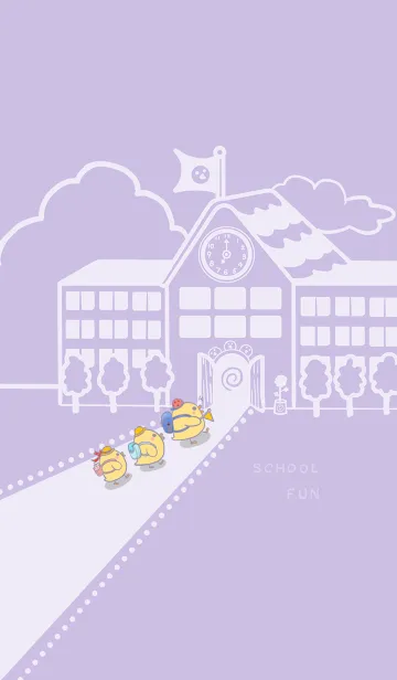 [LINE着せ替え] Yellow Duck School fun-gray purple (Pu4)の画像1