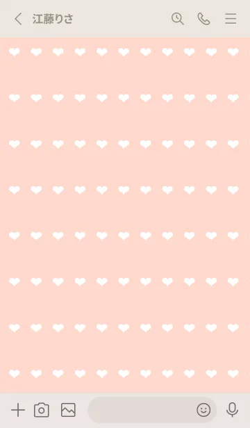 [LINE着せ替え] ホワイトハートのノート/ピンクベージュの画像2