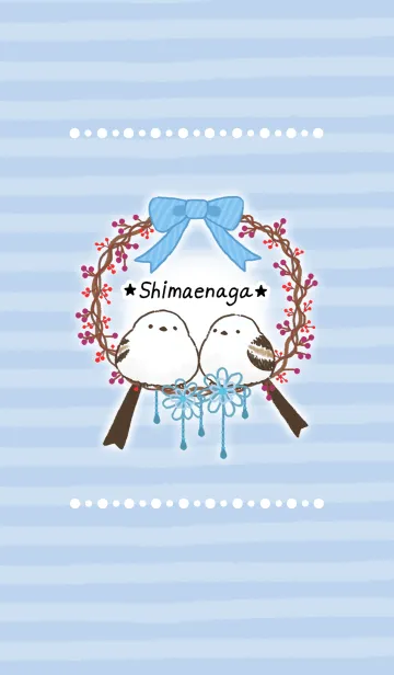 [LINE着せ替え] ✨雪のリースが煌めく✨シマエナガの画像1