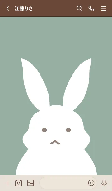 [LINE着せ替え] シンプルバニーの着せかえ/くすみグリーンの画像2