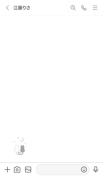 [LINE着せ替え] ネコと月。白とグレー。の画像2