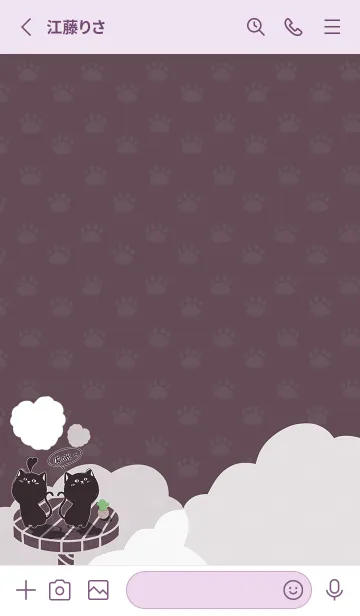 [LINE着せ替え] Cat on Platform J-Deep Pink (Pu3)の画像2