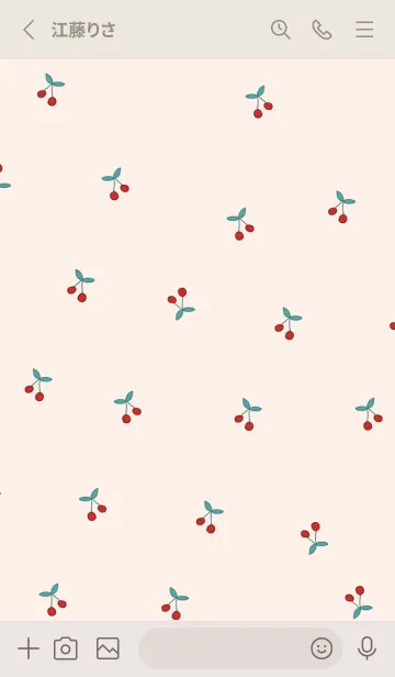 [LINE着せ替え] cherry_pattern #pink grayの画像2