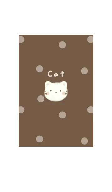 [LINE着せ替え] ふわふわねこ -ブラウン- ドットの画像1