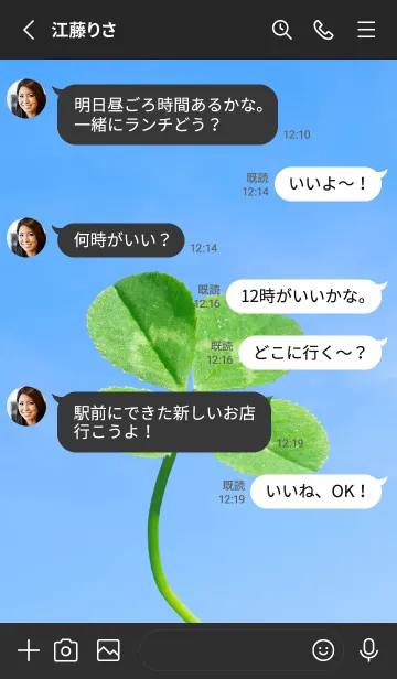 [LINE着せ替え] 四つ葉のクローバーとテントウムシ #14の画像3