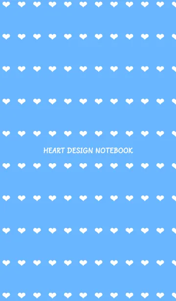 [LINE着せ替え] ホワイトハートのノート/ブルーの画像1