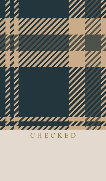 [LINE着せ替え] CHECKED-NAVY BROWN 30の画像1