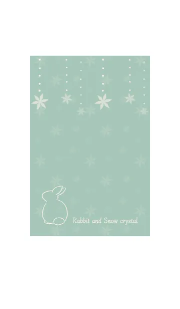 [LINE着せ替え] 兎と雪の結晶 -ミントグリーン-の画像1