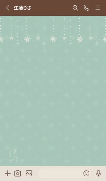 [LINE着せ替え] 兎と雪の結晶 -ミントグリーン-の画像2