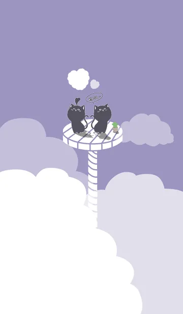 [LINE着せ替え] Cat on Platform J-purple (bw1)の画像1