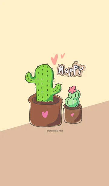 [LINE着せ替え] Succulent J-Light Yellow Orange (Be2)の画像1