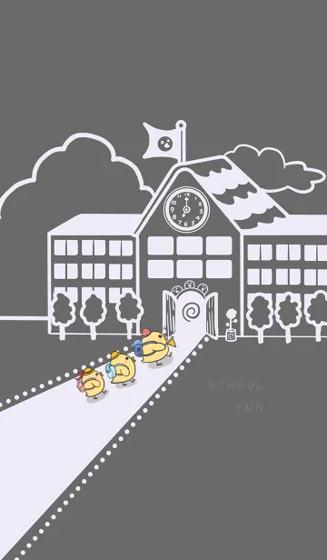 [LINE着せ替え] Yellow Duck School fun-Grey (Pu4)の画像1