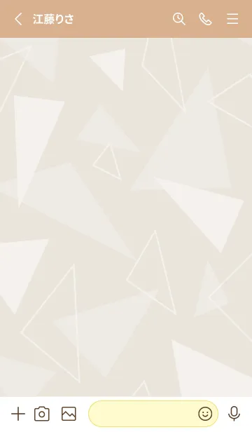 [LINE着せ替え] 白い三角たくさん ベージュ2の画像2