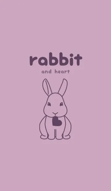 [LINE着せ替え] ウサギとハート (紅藤色)の画像1