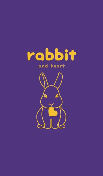 [LINE着せ替え] ウサギとハート (Pansy purple)の画像1