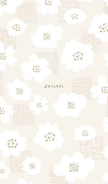 [LINE着せ替え] おしゃれ 花 白 ベージュ5の画像1