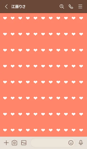 [LINE着せ替え] ホワイトハートのノート/朱色の画像2