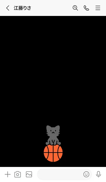 [LINE着せ替え] 黒猫とバスケ ブラックの画像2
