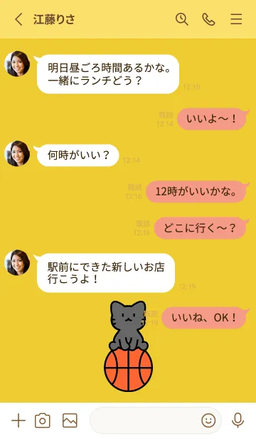 [LINE着せ替え] 黒猫とバスケ マスタードの画像3