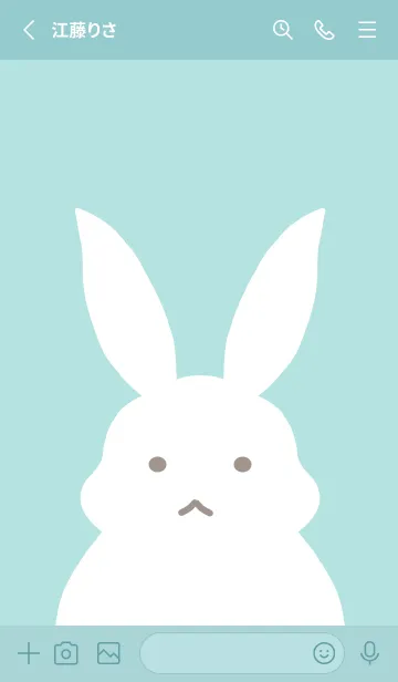 [LINE着せ替え] シンプルバニーの着せかえ/ミントグリーンの画像2