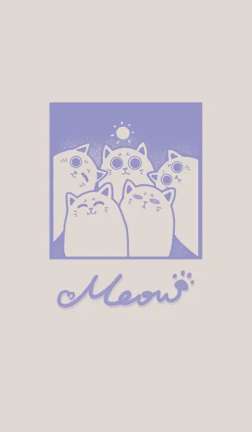 [LINE着せ替え] Meow J (monochrome)-purple (Be1)の画像1